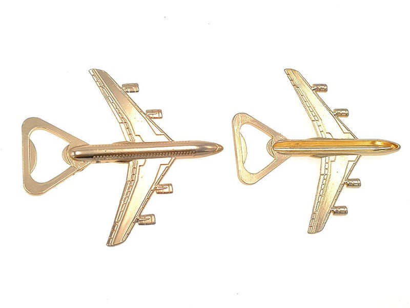 Kinteshun Airplane Bottle Opener with Gift Box Packing for Wedding Party Favor(12pcs,Dark Golden Tone) - Image 5